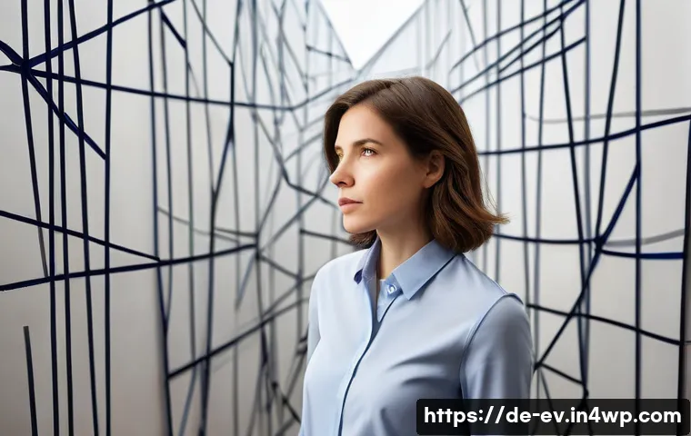 문제 해결을 위한 사고 방식 변화 - **Prompt:** A young professional, a woman with neat, shoulder-length brown hair, stands in a modern,...