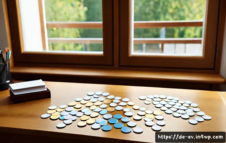 효과적인 사고 구조화를 위한 팁 - Photorealistic German home office scene, thoughtful middle-aged professional organizing blank color-...